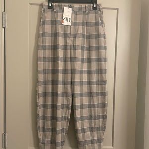 NWT Zara slouchy plaid pants size M